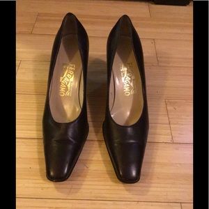 Feragamo black heels